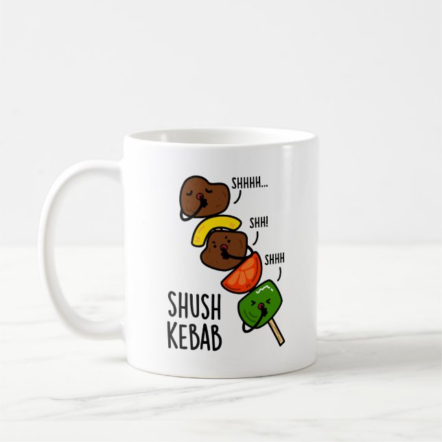 Shush Kebab Funny Food Puff Kaffeetasse (Links)