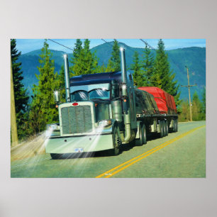 Shuswap Cargo Freight Truck Highway Art Poster