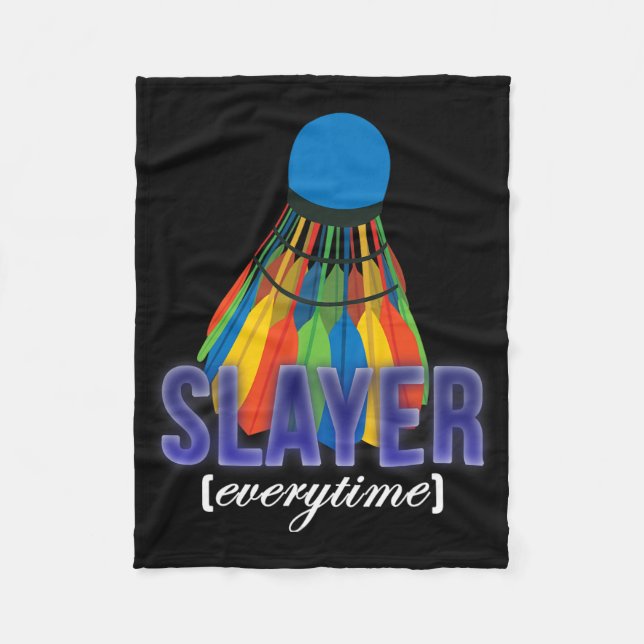 Shuttle Badminton Player Angebot Fleecedecke (Vorderseite)