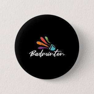 Shuttle Badminton Player Racket Sports Coach Team Button