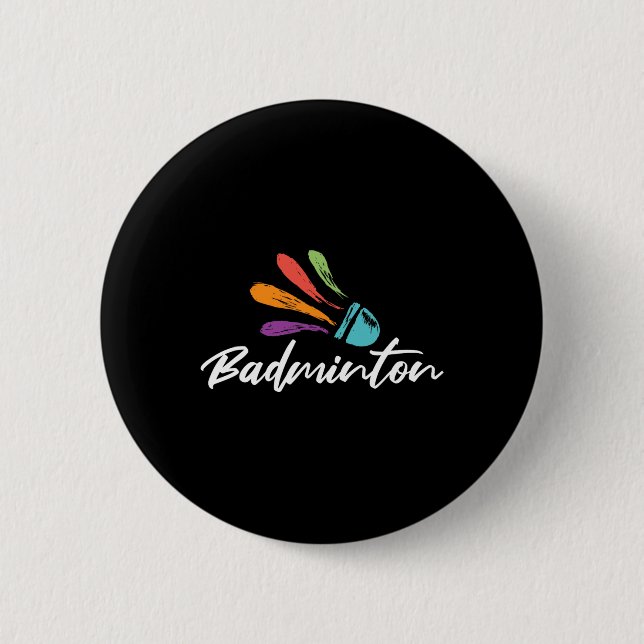 Shuttle Badminton Player Racket Sports Coach Team Button (Vorderseite)