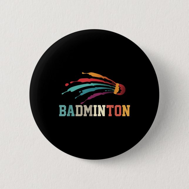 Shuttle Badminton Player Sporttrainer Team Button (Vorderseite)