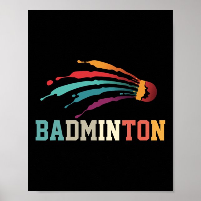 Shuttle Badminton Player Sporttrainer Team Poster (Vorne)