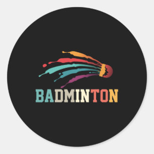 Shuttle Badminton Player Sporttrainer Team Runder Aufkleber