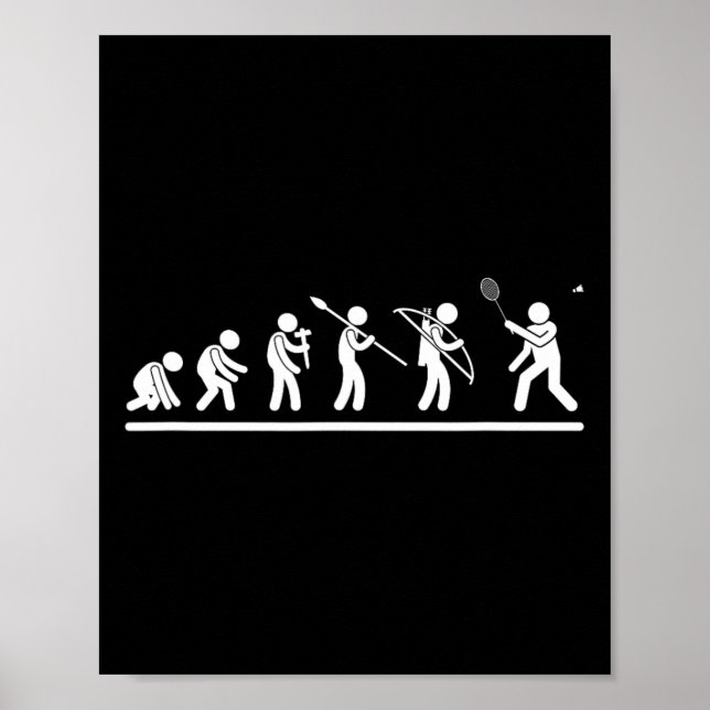 Shuttle Evolution Men Women Funny Badminton Poster (Vorne)