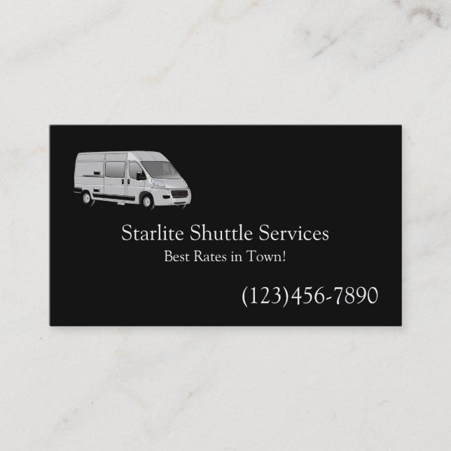 Shuttle-Fahrer-Fahrdienst Visitenkarte (Vorderseite)