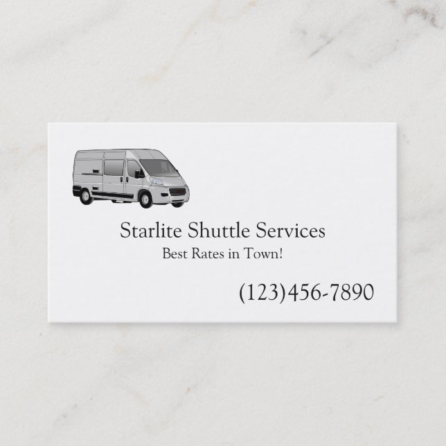 Shuttle-Fahrer-Fahrdienst Visitenkarte (Vorderseite)