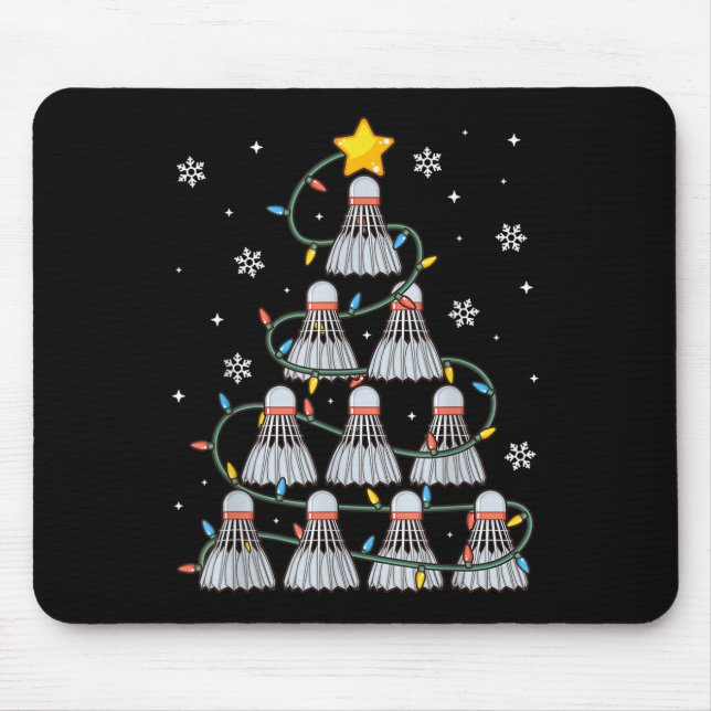 Shuttle Graphic Badminton Player Shirt Gift Christ Mousepad (Vorne)