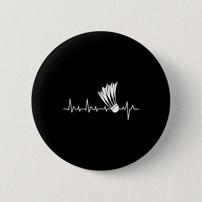Shuttle Heartbeat - Badminton Player Sports Lover Button (Vorderseite)