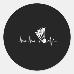 Shuttle Heartbeat - Badminton Player Sports Lover Runder Aufkleber