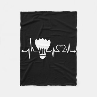 Shuttle Heartbeat Funny Badminton Player Geschenk Fleecedecke