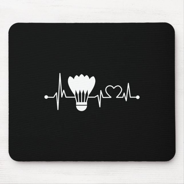 Shuttle Heartbeat Funny Badminton Player Geschenk Mousepad (Vorne)