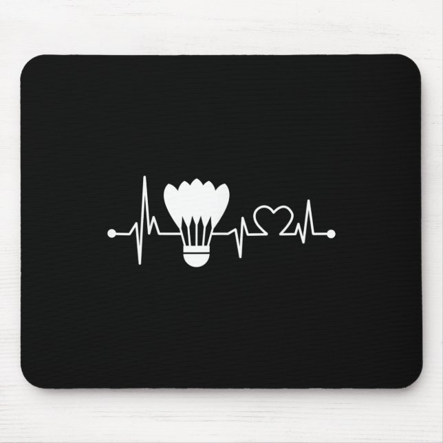 Shuttle Heartbeat Funny Badminton Player Geschenk Mousepad (Vorne)