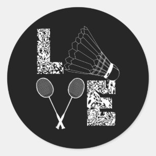 Shuttle Liebe Badminton Lover Racquet Smashs Runder Aufkleber