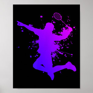 Shuttle Mens Squash Badminton Player Badminton Poster