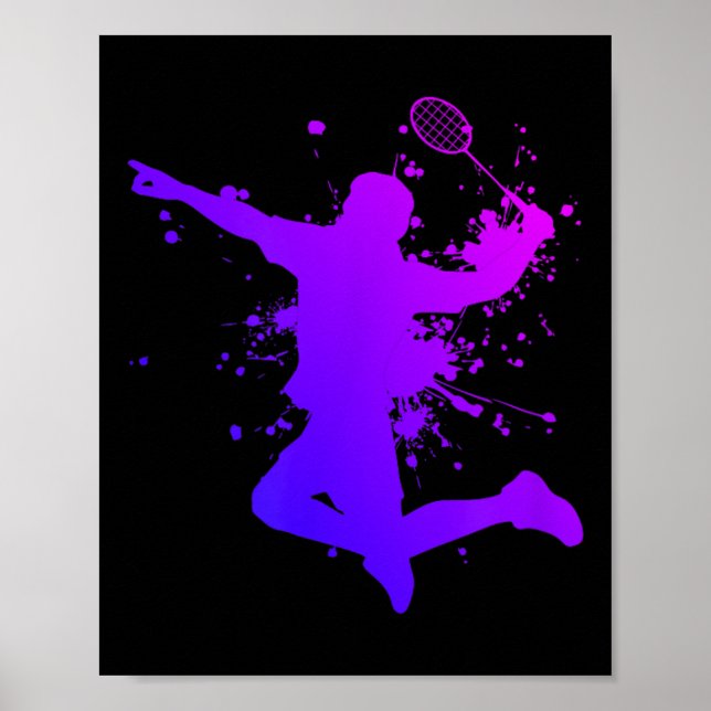 Shuttle Mens Squash Badminton Player Badminton Poster (Vorne)