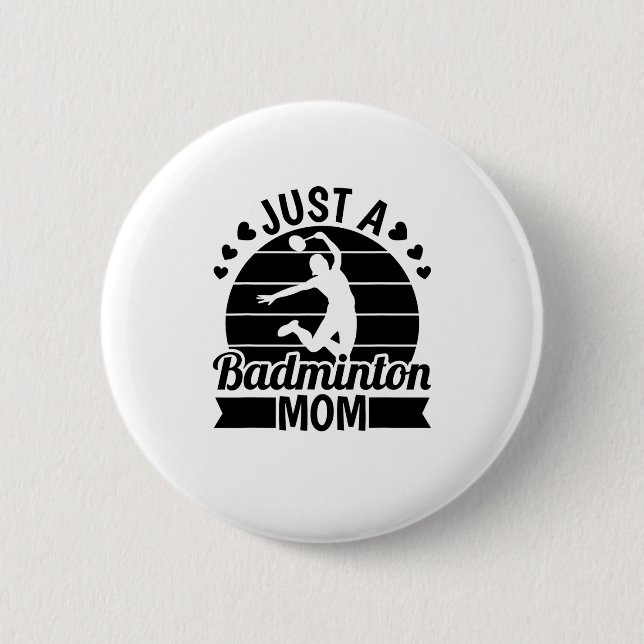 Shuttle Player Court - Team Racket Just A Badminto Button (Vorderseite)