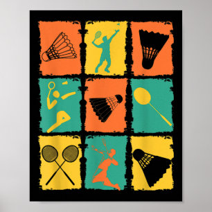Shuttle Retro Vintage Badmintonspieler Badminton Poster