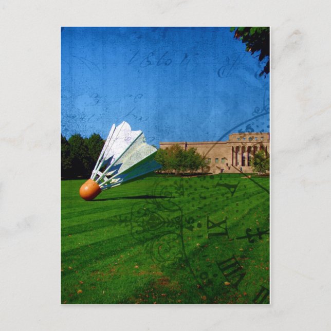 Shuttlecock auf dem Rasen Postkarte (Vorderseite)