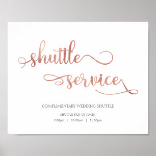 Shuttleservice, Bustransport Rose Hochzeitssymbol Poster
