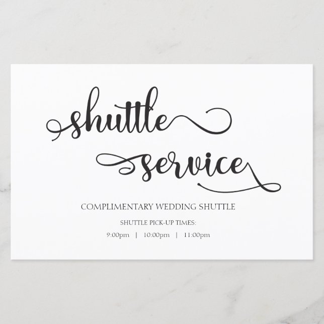 Shuttleservice Schwarz-weiße Hochzeitssymbol (Vorderseite)