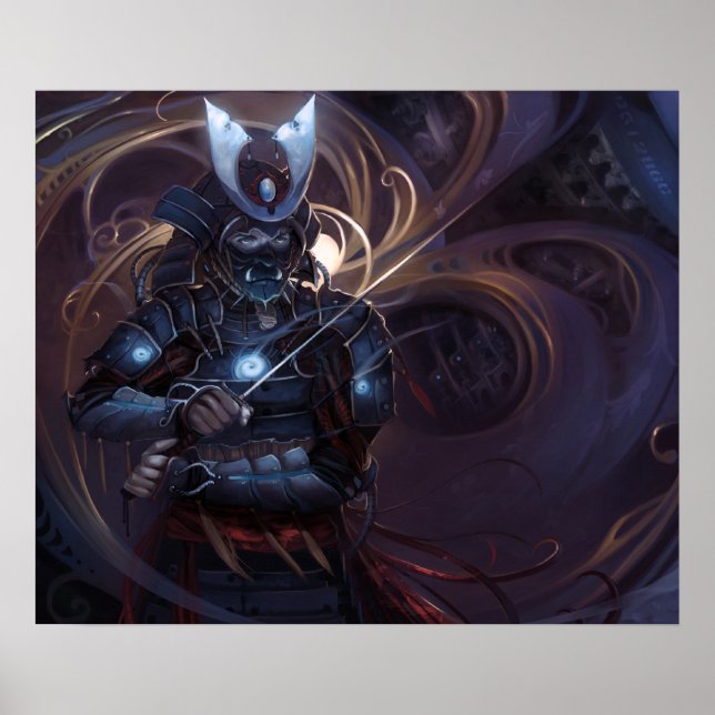 SHWANN: Der futuristische Samurai DJ Poster (Vorne)