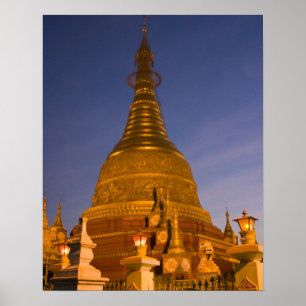 Shwe Myin Tin Tempel, Dämmerung, Make Tehi Lar, Poster