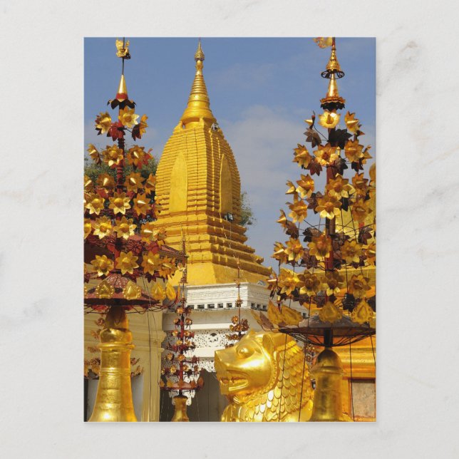 Shwe Zigon Pagoda Komplex in Bagan (Pagan), Postkarte (Vorderseite)