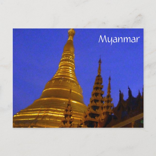 shwedagon night myanmar postkarte (Vorderseite)