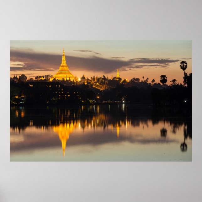 Shwedagon Pagoda, Myanmar, Rangun (Yangon) Poster (Vorne)