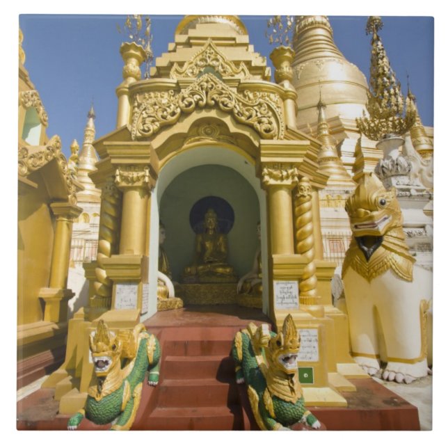 Shwedagon Pagoda (Paya), große Tempelanlage, dass  Fliese (Vorderseite)