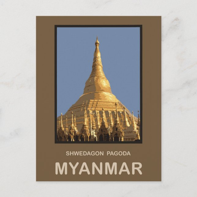 Shwedagon Pagoda Yangon Myanmar Postkarte (Vorderseite)