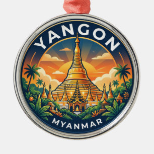 Shwedagon-Pagode Myanmar Ornament Aus Metall