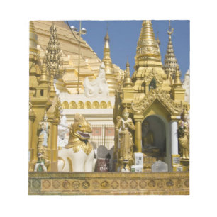 Shwedagon-Pagode (Paya), große Tempelanlage, die Notizblock