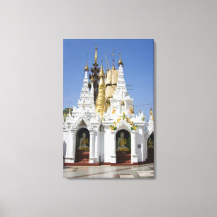 Shwedagon-Pagode (Paya), große Tempelanlage, die v Leinwanddruck
