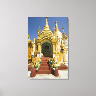 Shwedagon-Pagode (Paya), große Tempelanlage, die v Leinwanddruck
