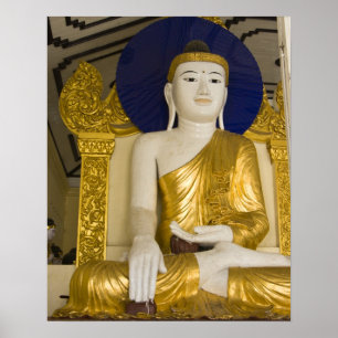 Shwedagon-Pagode (Paya), große Tempelanlage, die v Poster