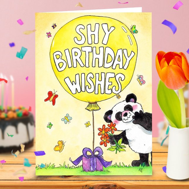 Shy Birthday wünscht Grußkarte von Nicole Janes Karte (Von Creator hochgeladen)