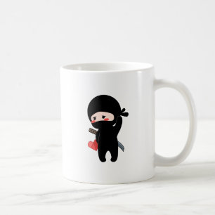 Shy Blushing Ninja Holding Origami Paper Heart Kaffeetasse
