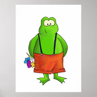 Shy Boy Frog Art Print Poster