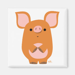 Shy Cartoon Pig Zollmagnet Magnet
