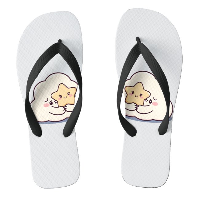 Shy Cloud umarmt einen Star Flip Flops (Fußbett)