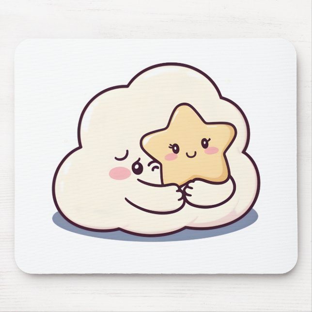 Shy Cloud umarmt einen Star Mousepad (Vorne)