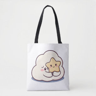 Shy Cloud umarmt einen Stern - Dreamy Niedlich Sky