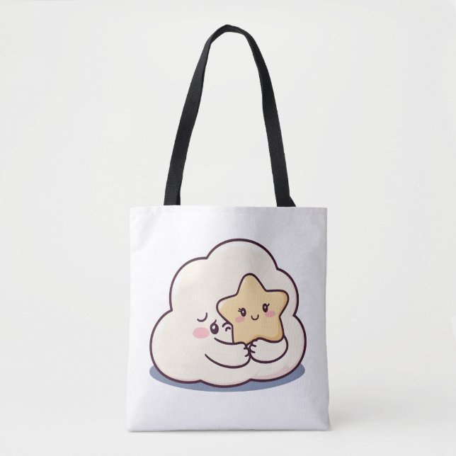 Shy Cloud umarmt einen Stern - Dreamy Niedlich Sky (Vorderseite)