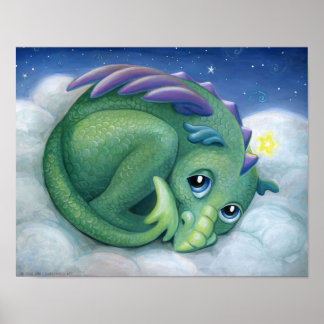 Shy Dragon Poster