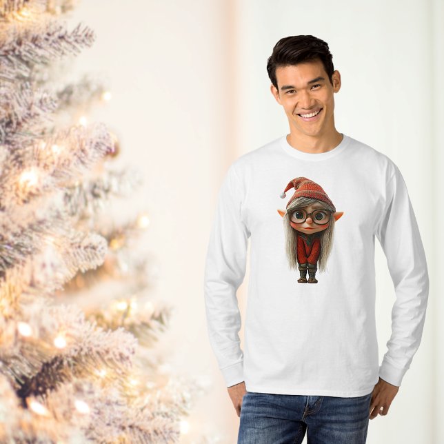 Shy Girl Christmas Elf Men's T-Shirt (Von Creator hochgeladen)
