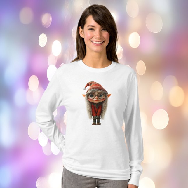 Shy Girl Christmas Elf Women's T-Shirt (Von Creator hochgeladen)