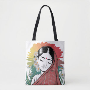 Shy Indian Woman Minimalistisch Art
