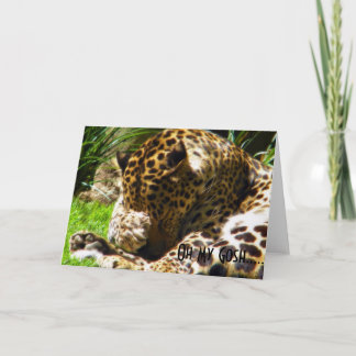 Shy Leopard Belated Greetings Feiertagskarte